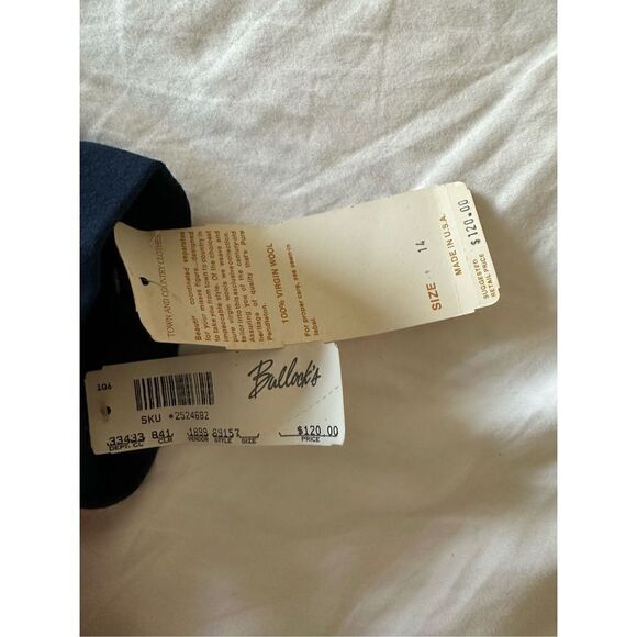 Vintage Pendleton Navy Blue Wool Cropped Pea Coat Jacket Blazer Size 14 - Picture 4 of 8